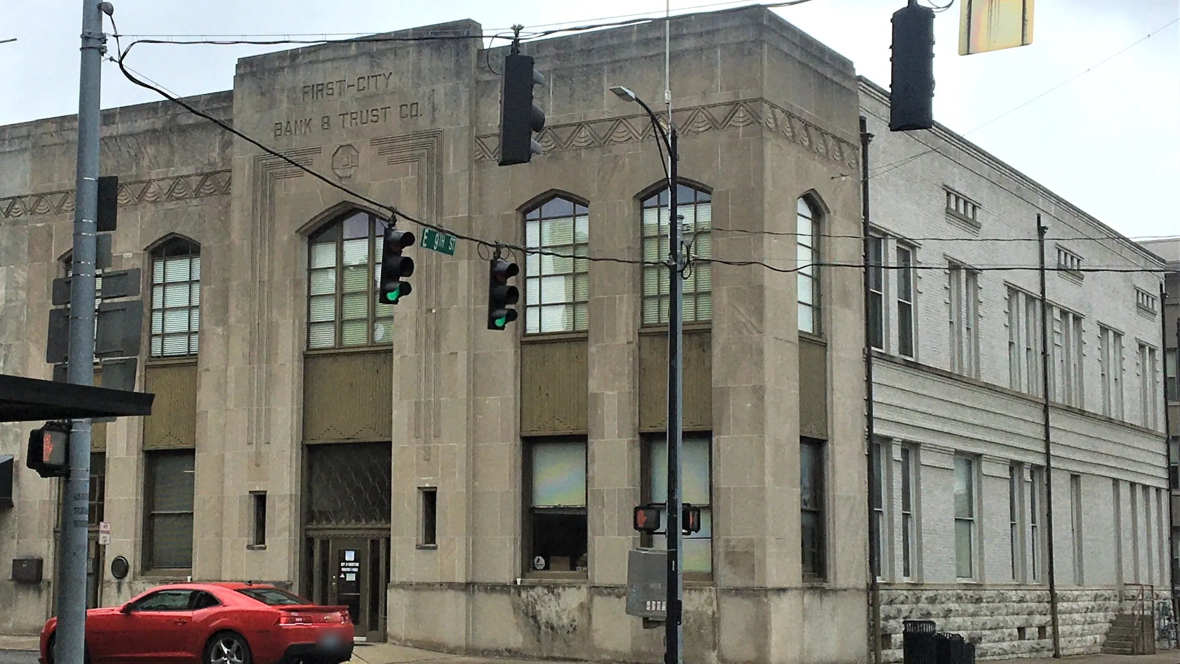 The Art Deco First-City Bank & Trust building at Ninth and Main streets in downtown Hopkinsville, Kentucky