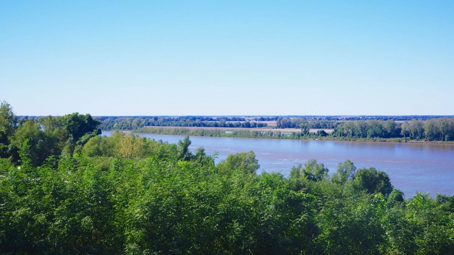The Mississippi River seen from Fort Jefferson Hill in Wickliffe, Kentucky